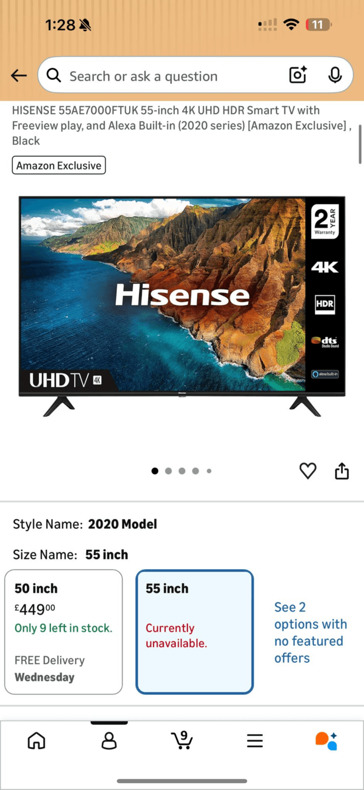 4k 55 inch smart tv, صورة 1 من 1